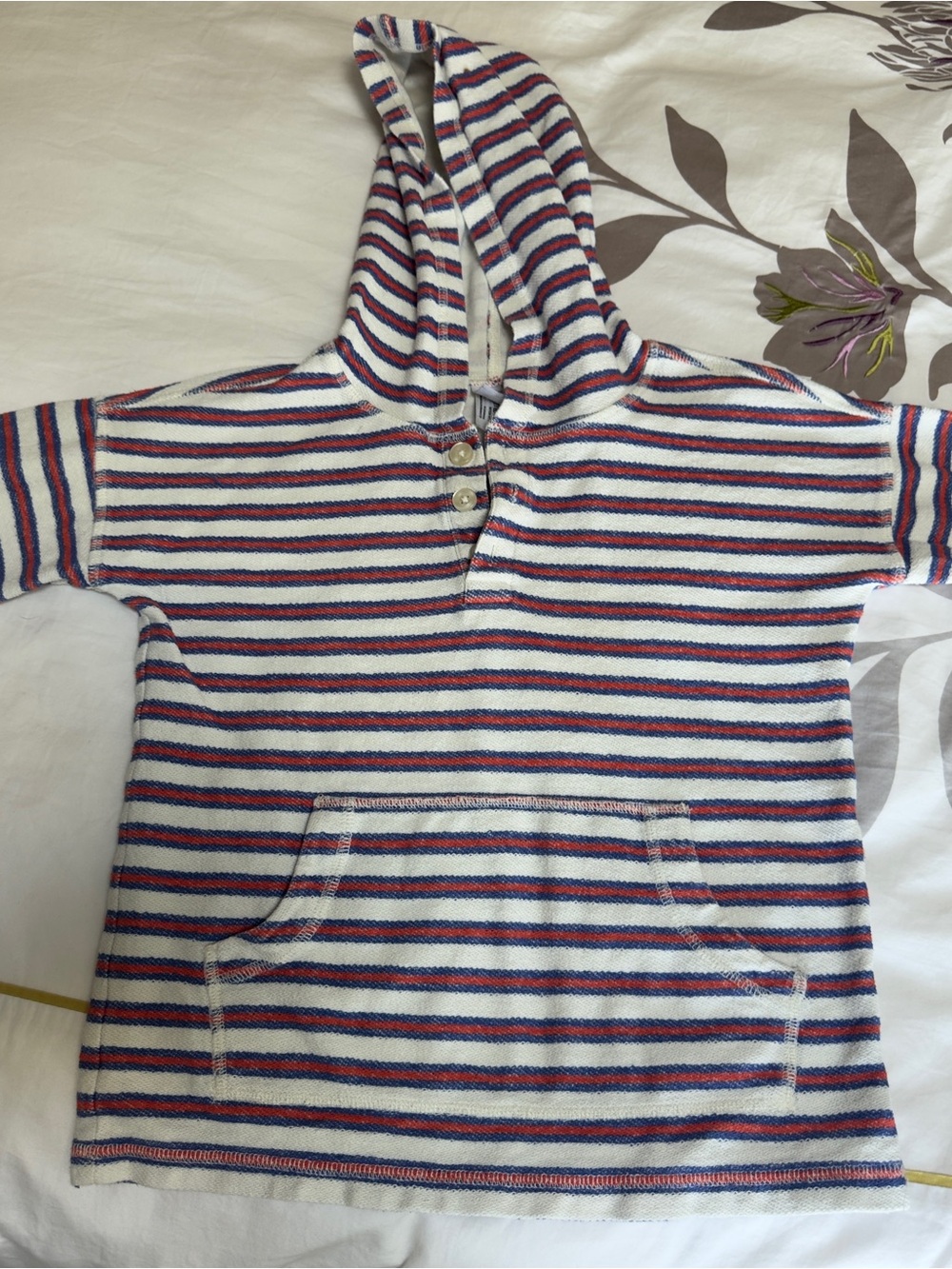 Hanna Andersen Striped Hooded Pullover in Red, Navy & White
